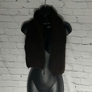 Elegant Dark Brown Knit Scarf for Men